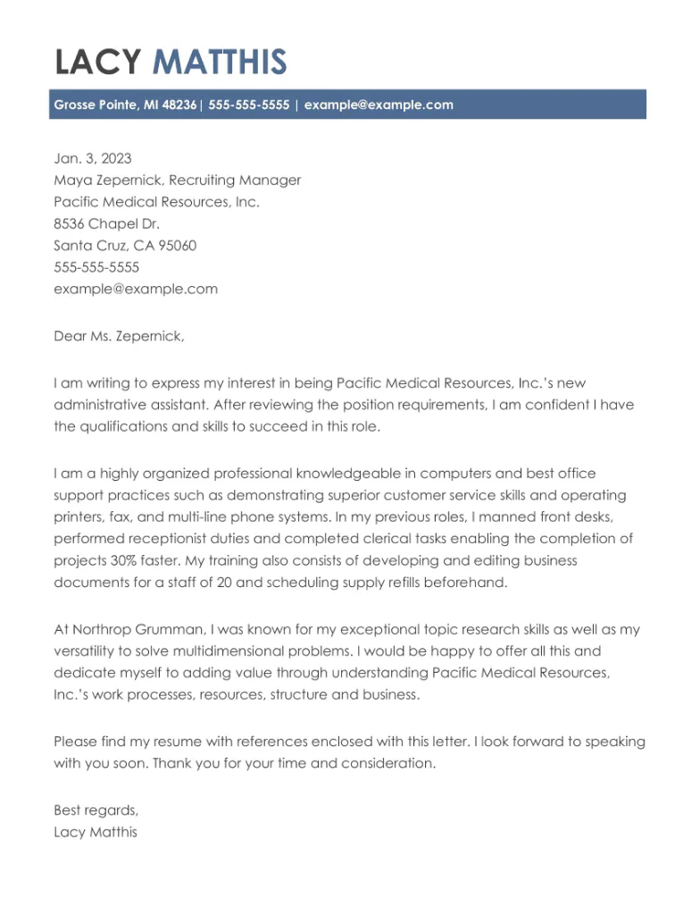 38395 tailoring cover letter