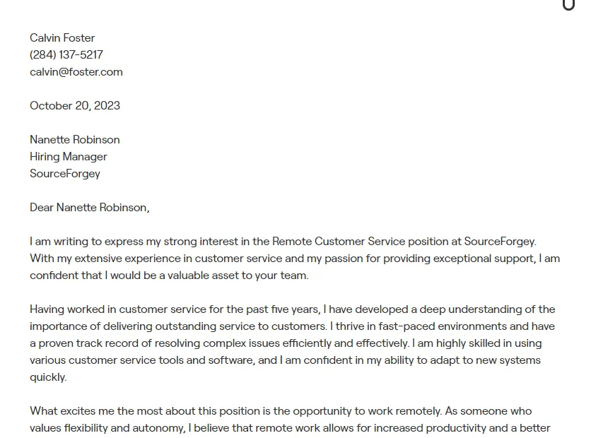 38405 cover letter wfh customer service 5