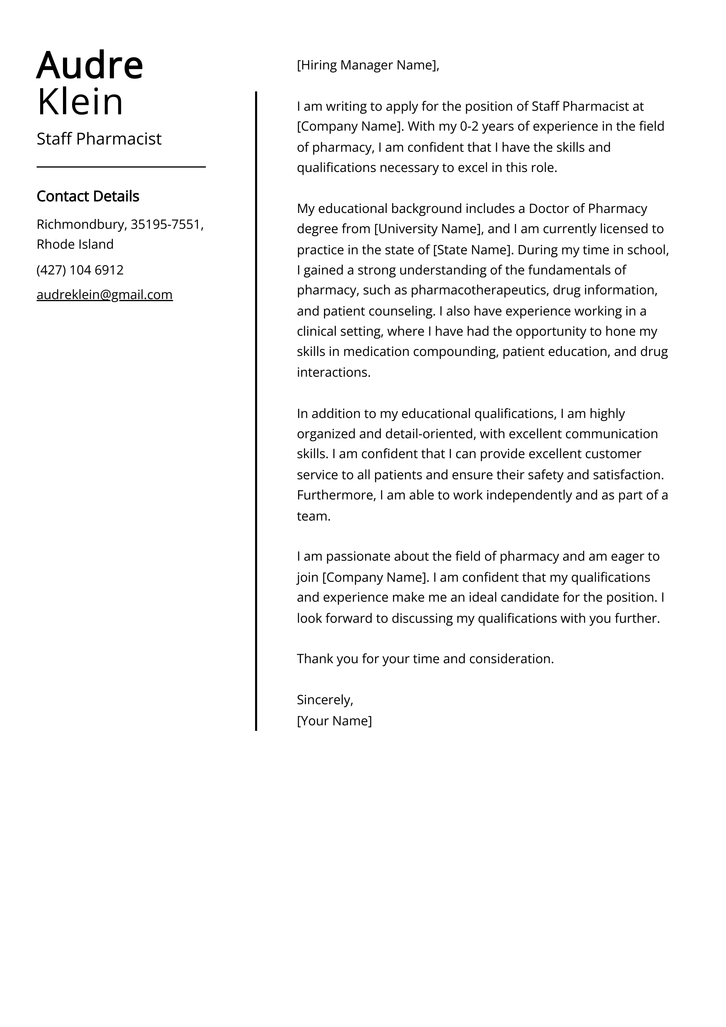 38409 pharmacist skills experience