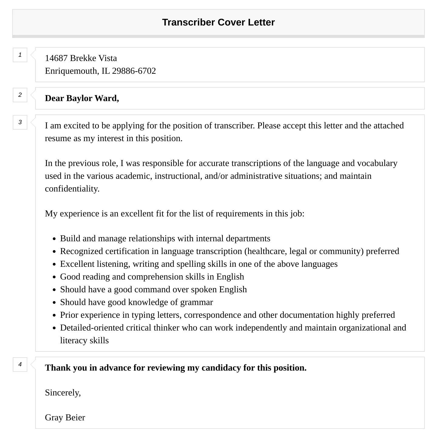 38424 transcription skills