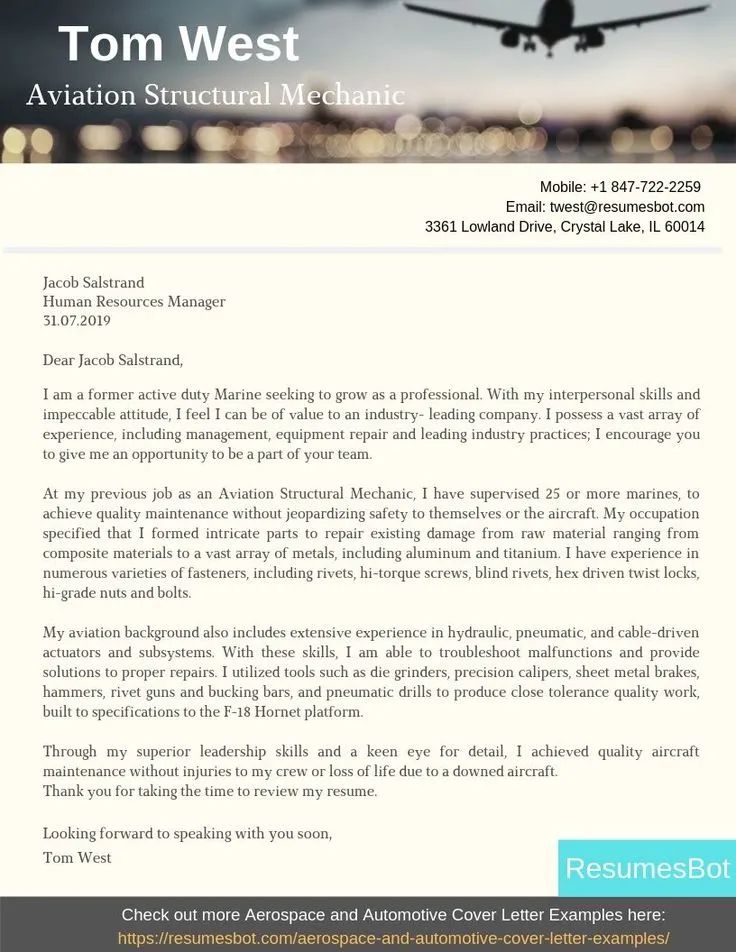 38429 aviation cover letter tips