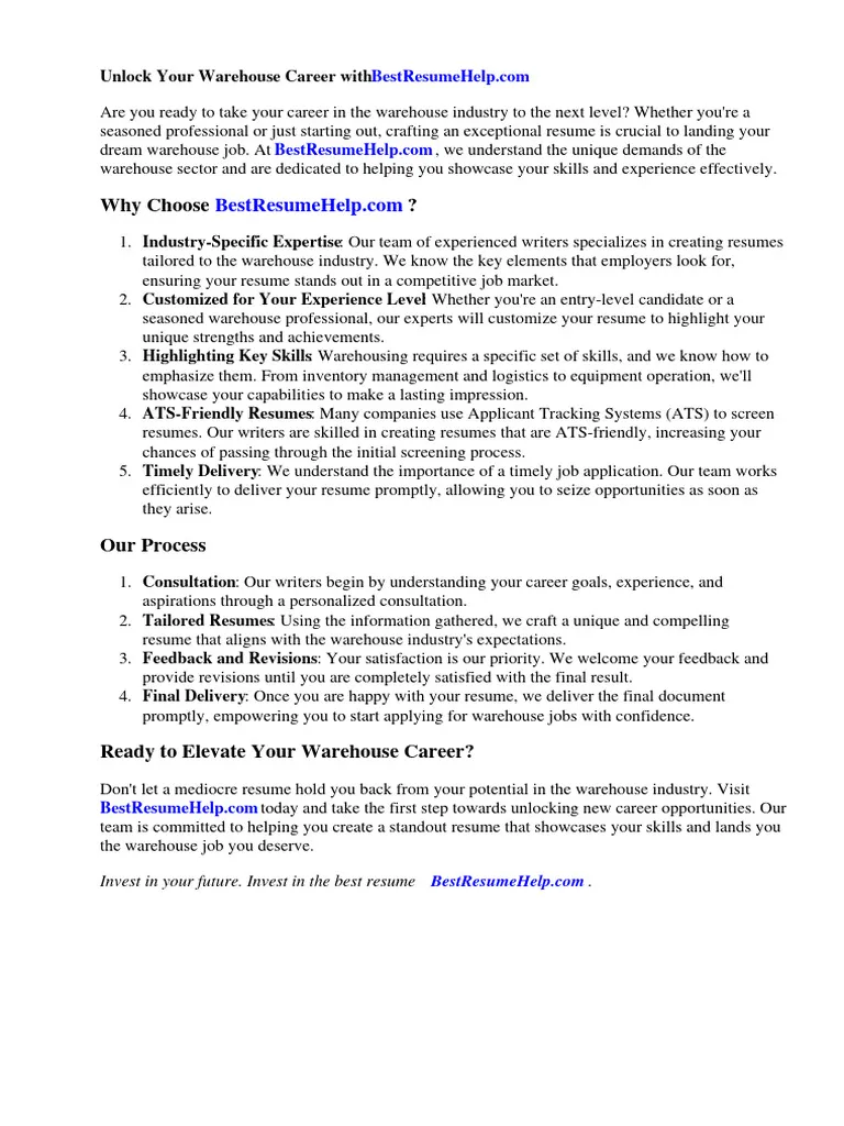 38439 warehouse cover letter guide