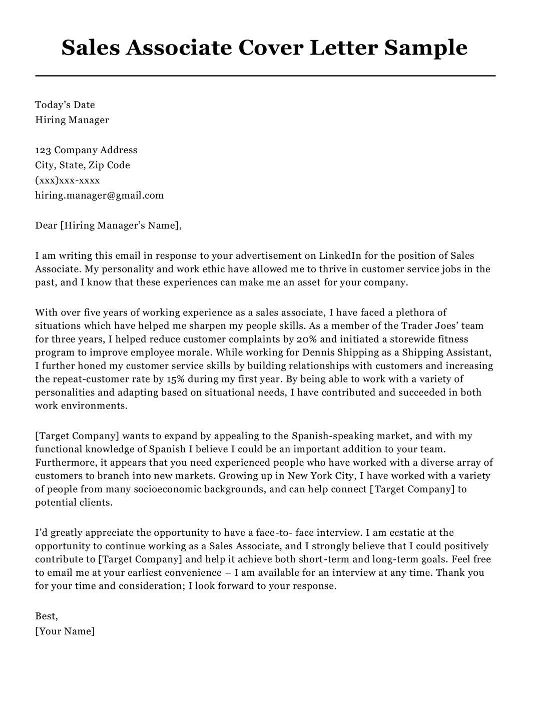 38440 tailoring cover letter