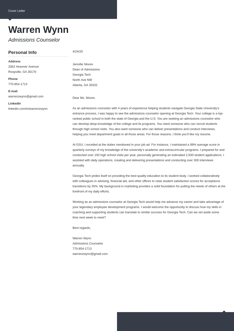 38451 admissions counselor cover letter 4
