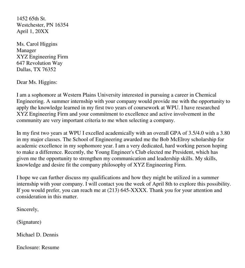 38455 cover letter chemical engineering internship image1