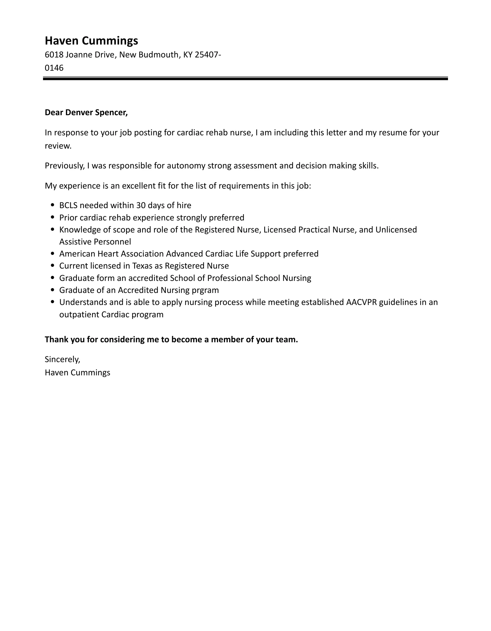 38458 cover letter formatting