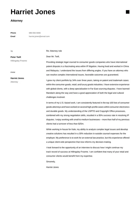 38459 litigation attorney cover letter format