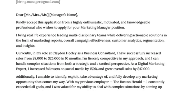 38495 marketing cover letter examples
