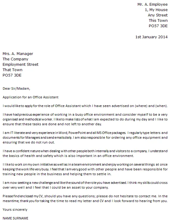 38504 office assistant skills example