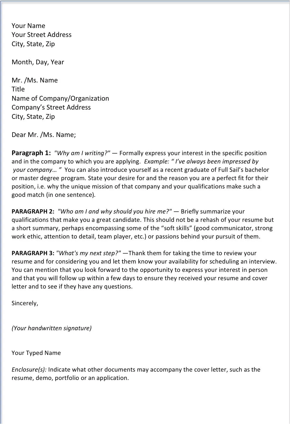 38513 cover letter formatting