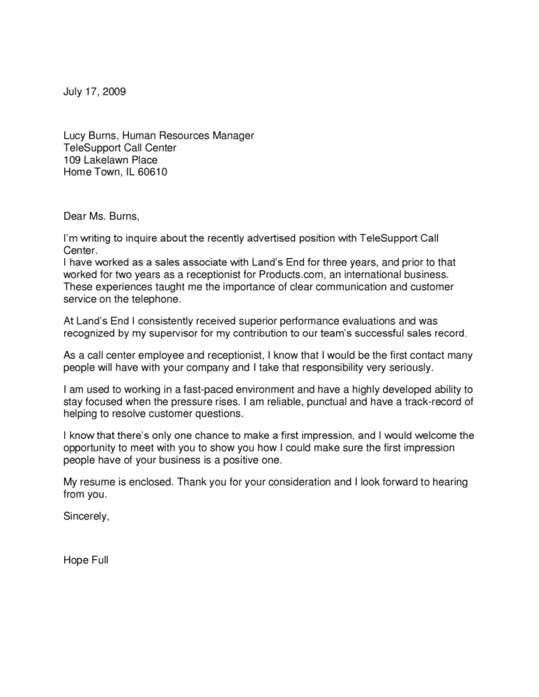 38518 cover letter structure