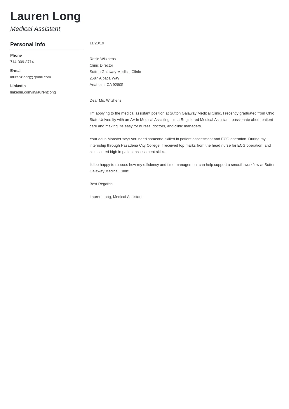 38521 medical assistant cover letter enthusiasm