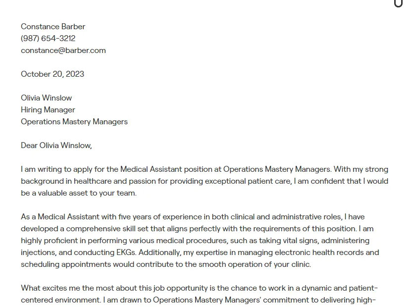 38521 medical assistant cover letter examples