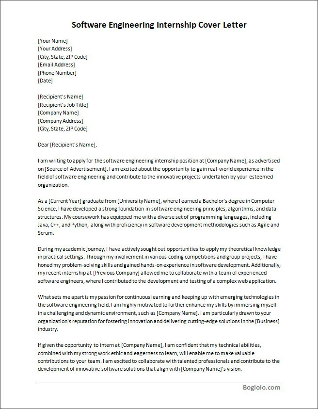 38530 software internship cover letter tips