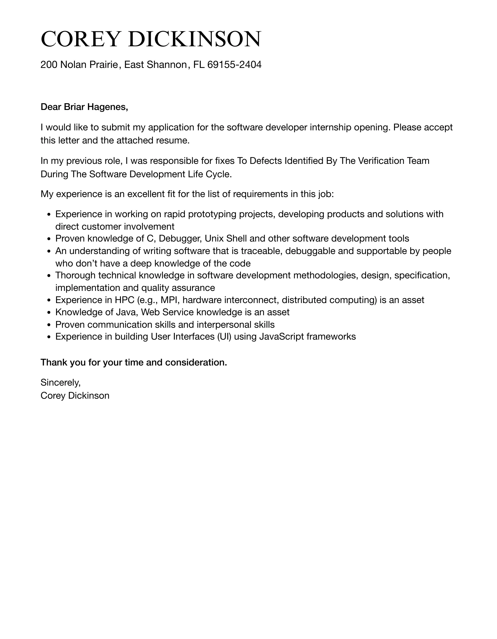 38530 software projects experience