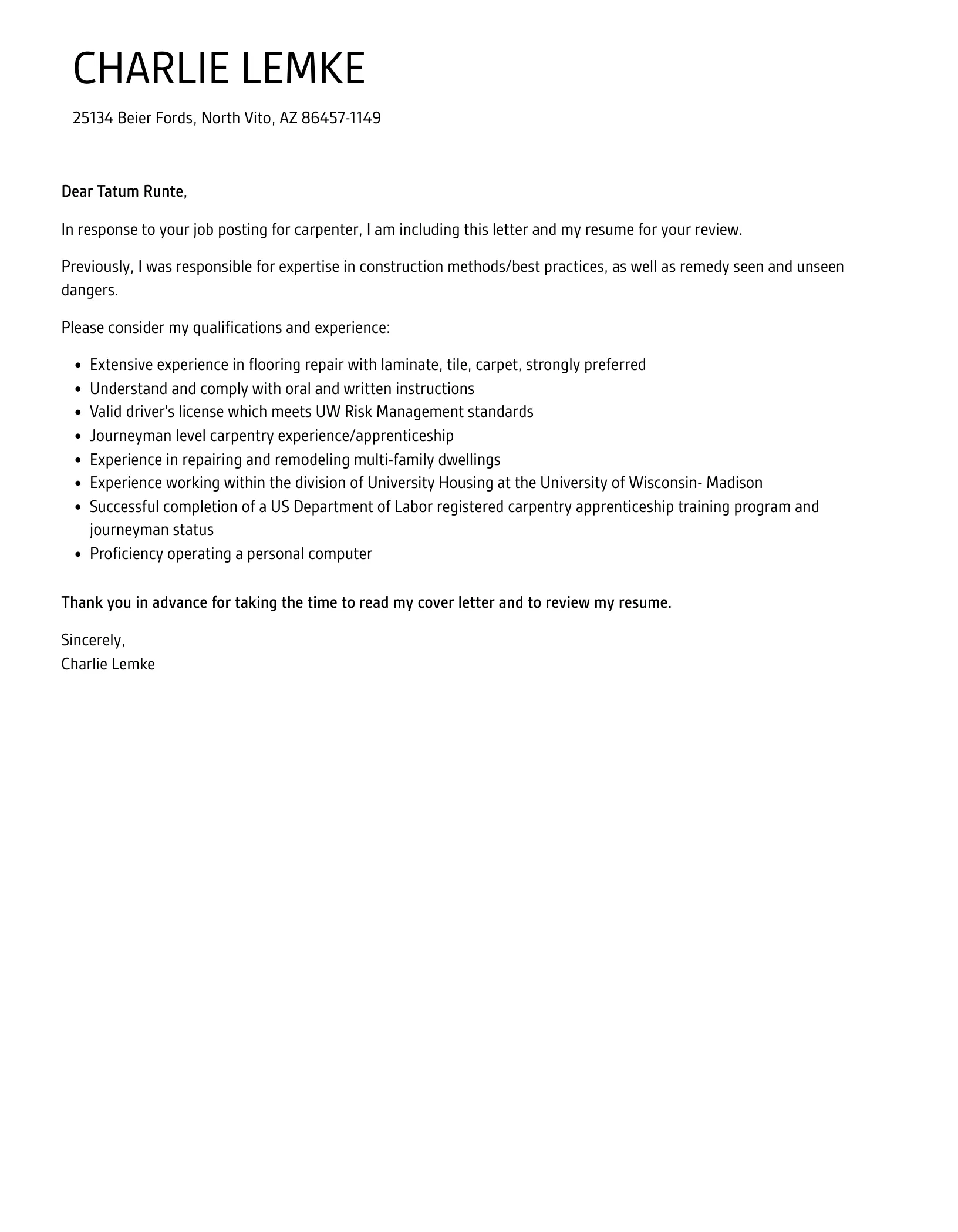 38536 carpenter cover letter skills