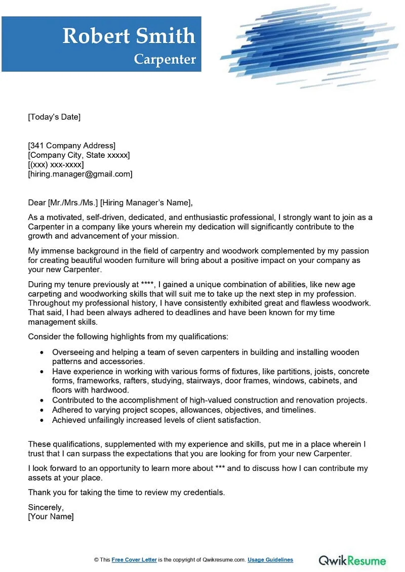 38536 carpenter cover letter tools