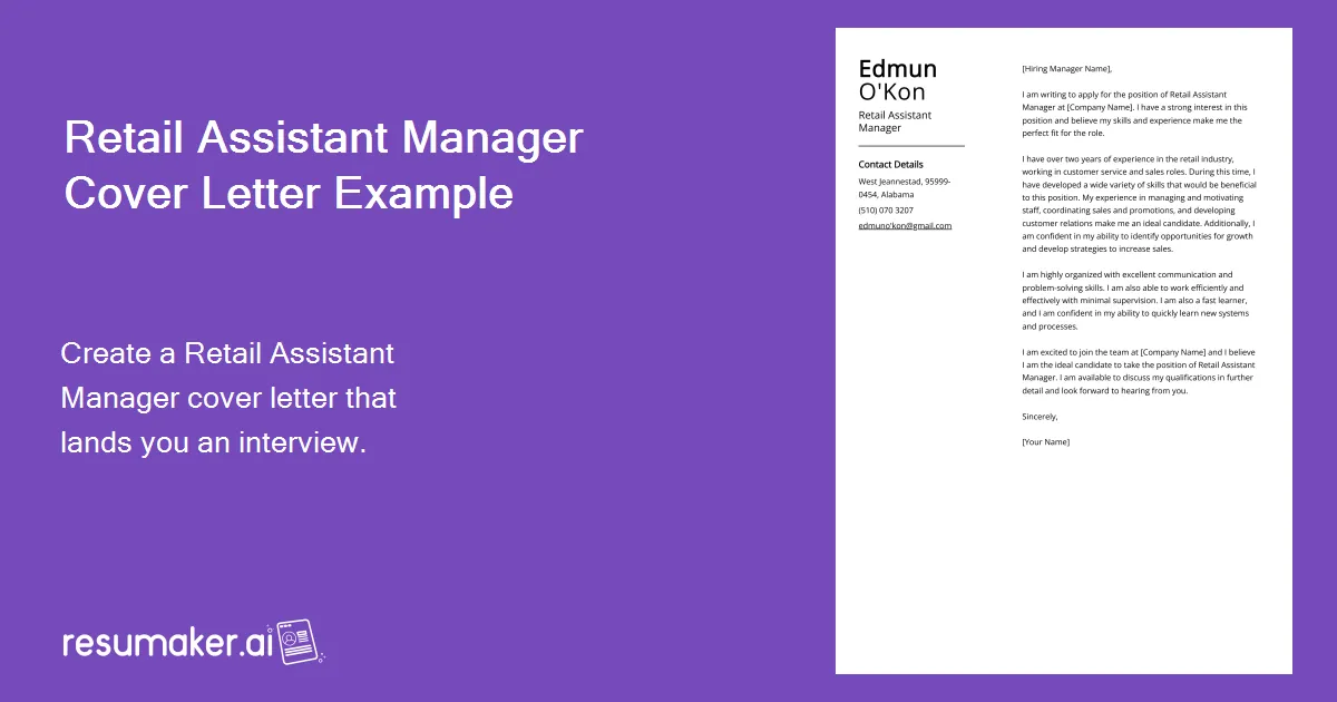 38542 assistant manager retail job