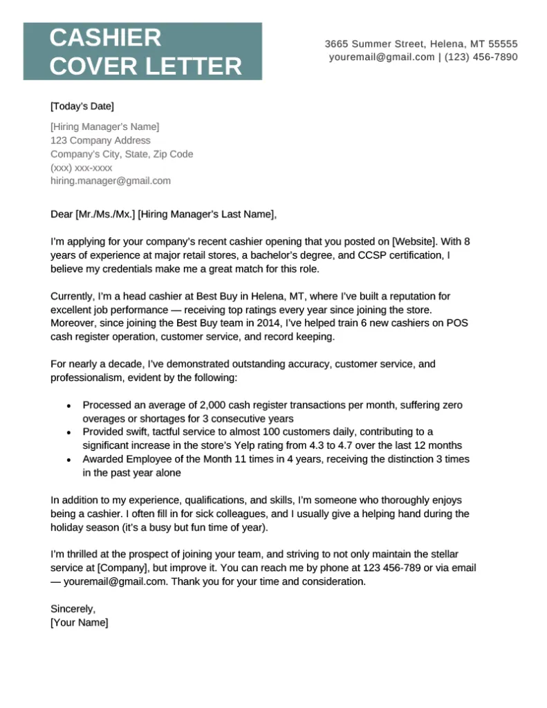 38562 cashier cover letter tips