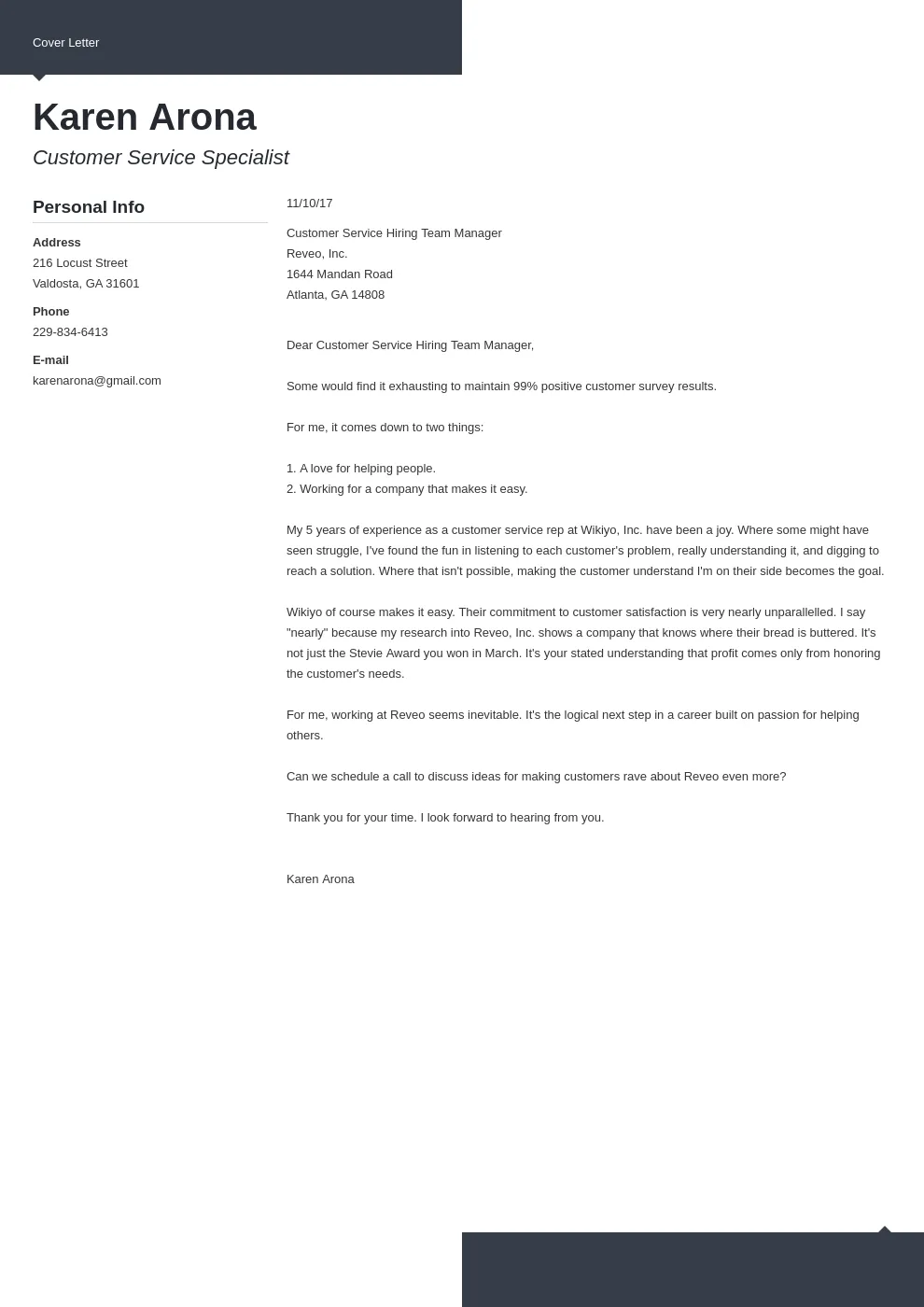 38576 cover letter address formatting