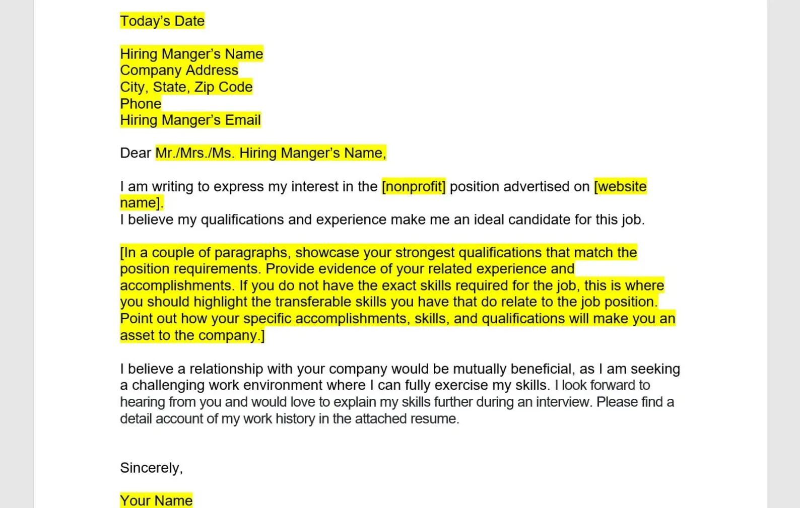 38594 action verbs cover letter