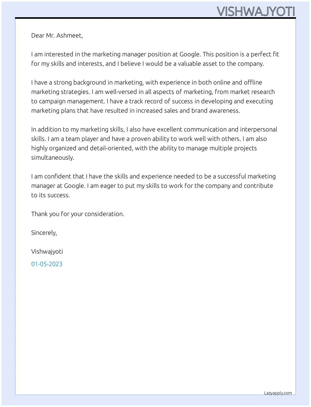 38601 google job application tips