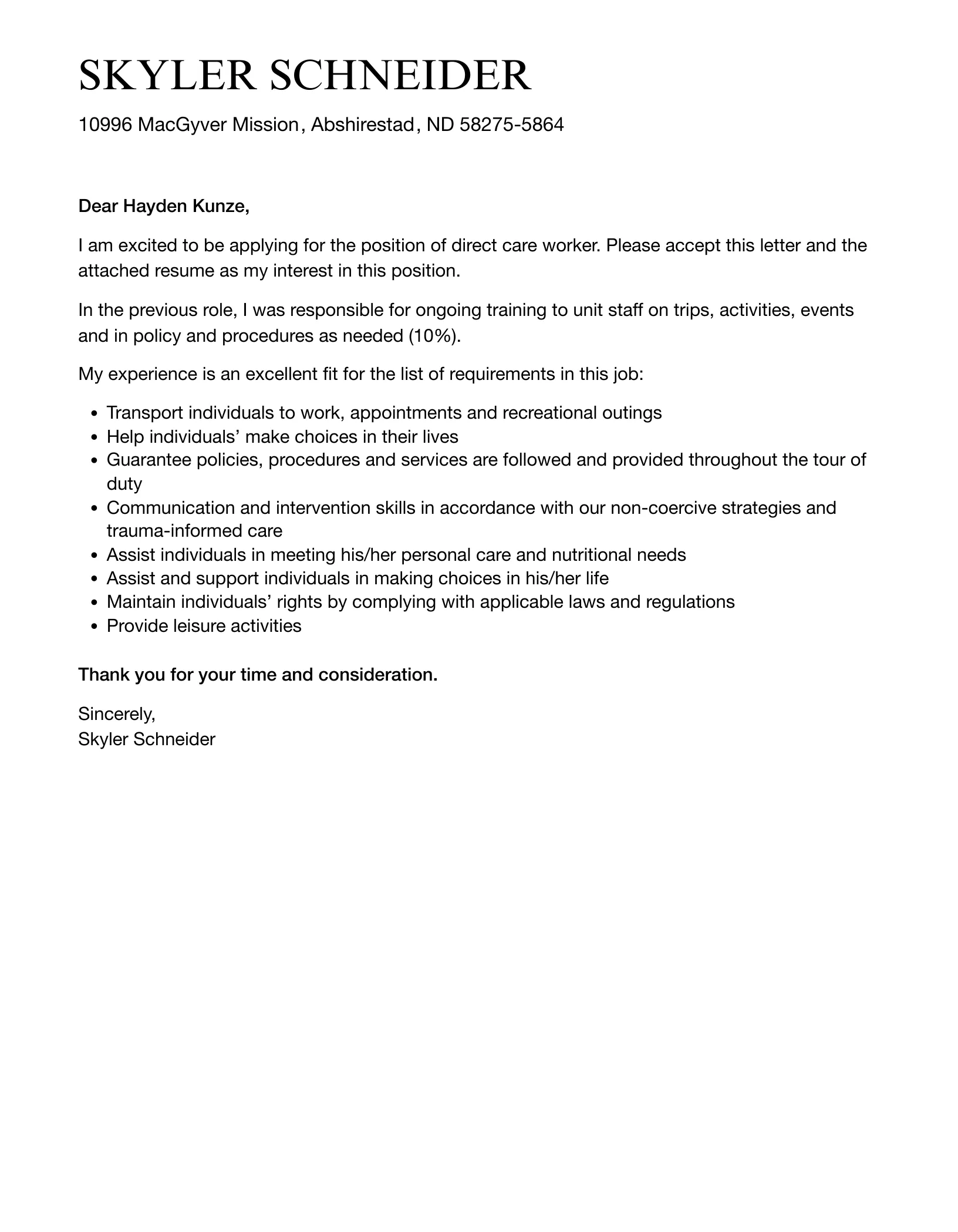 38602 direct care worker skills needed