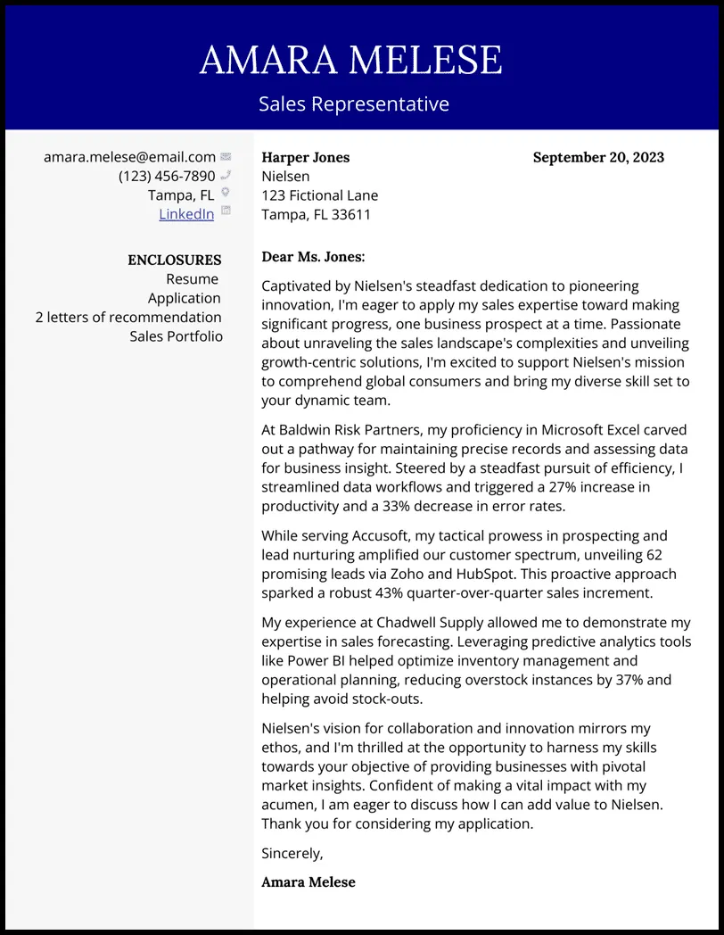 38606 sales skills cover letter