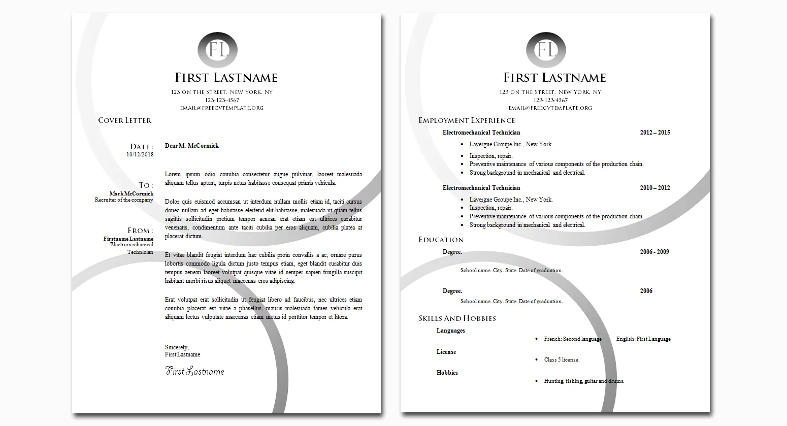 38607 modern cv cover letter design
