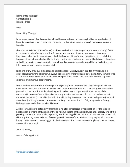 38628 bookkeeper cover letter achievements