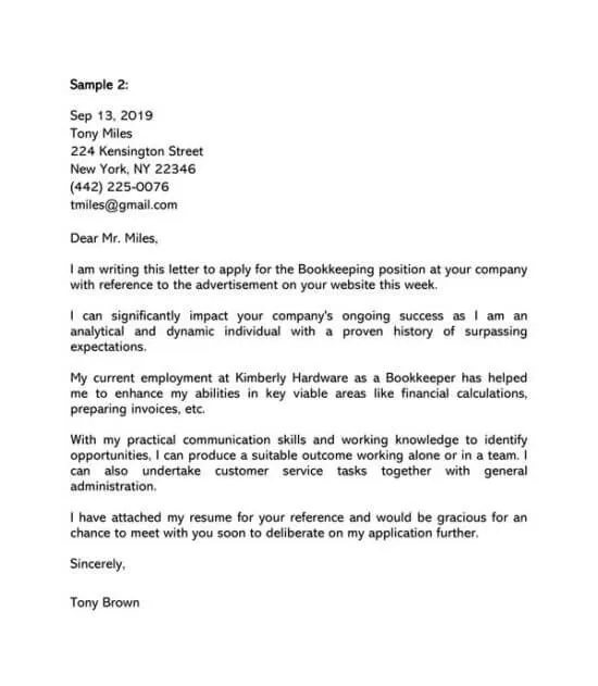 38628 bookkeeper cover letter review