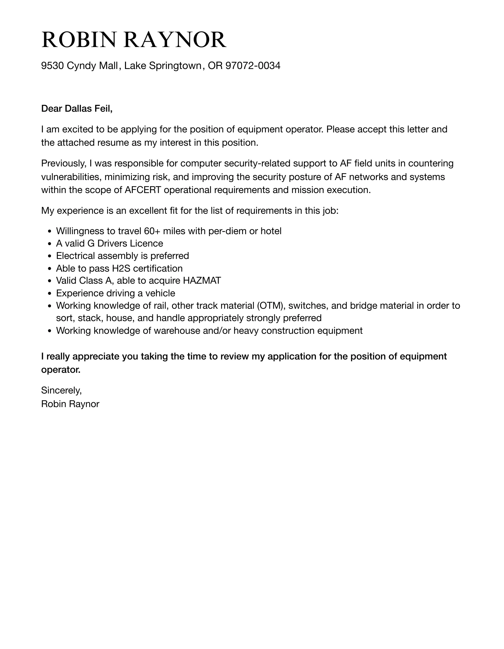 38639 equipment operator professional look