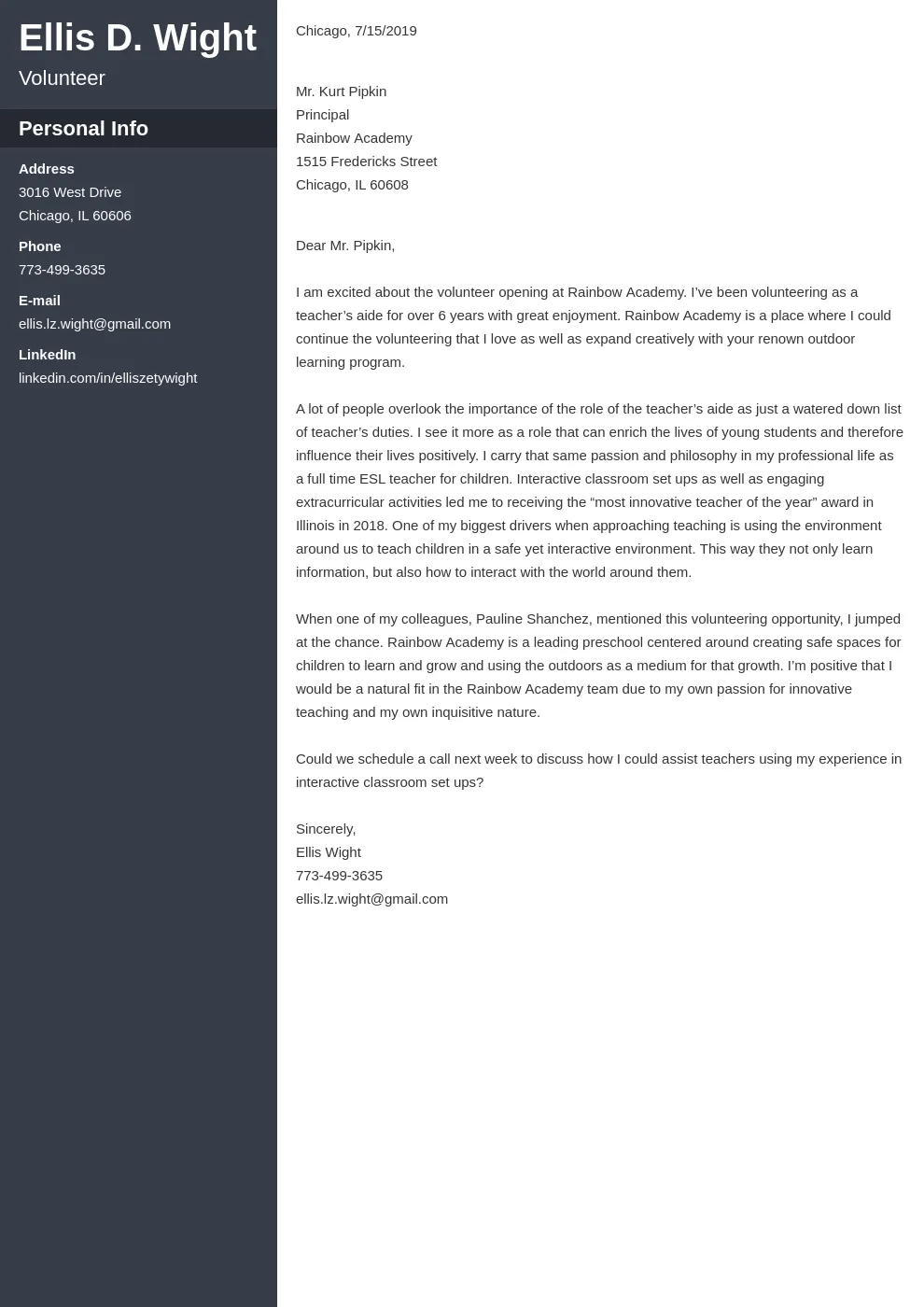 38659 cover letter volunteer experience 3