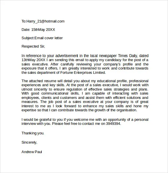 38681 cover letter email formatting