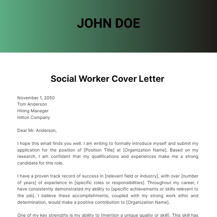 38692 social work cover letter components