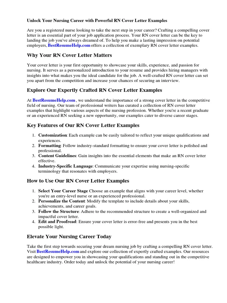 38709 rn cover letter basics
